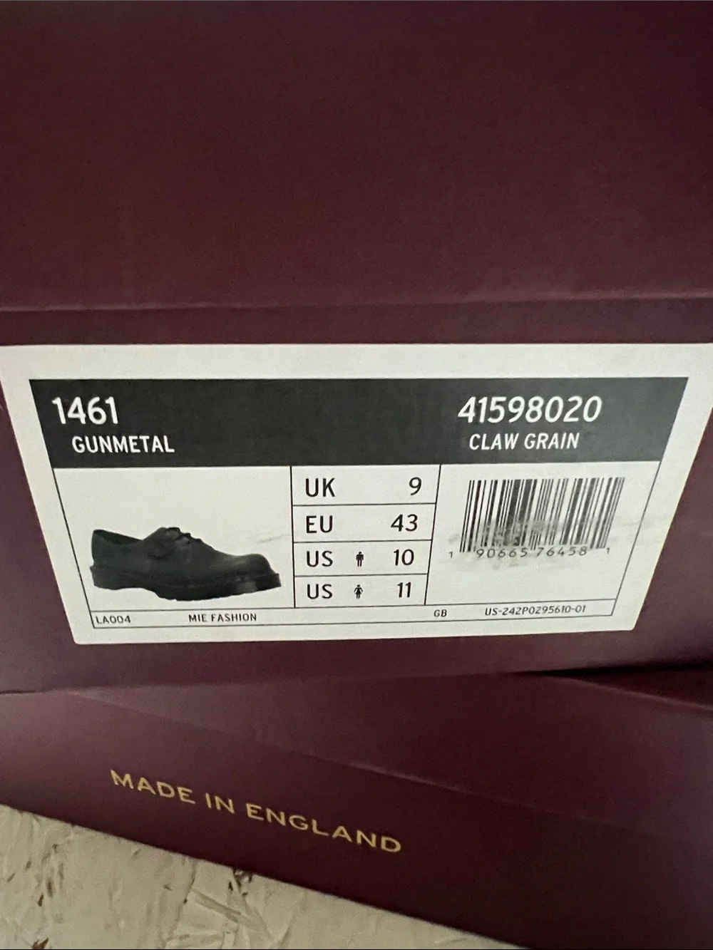 Dr. Martens 1461 Gunmetal Black Leather
